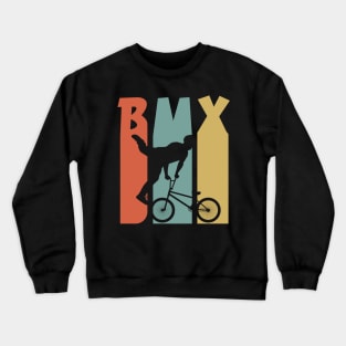 BMX / Retro Vintage BMX Bike Rider / vintage Retro 1970's Style BMX Silhouette Extreme Sports Youth / Kids Bmx Crewneck Sweatshirt